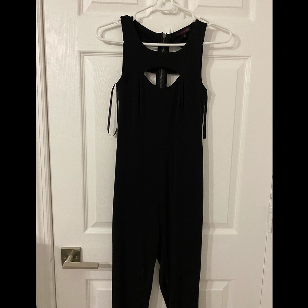 Black form fitting jumpsuit